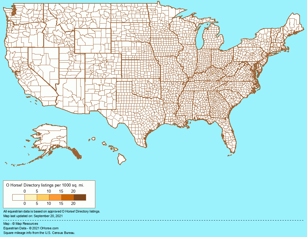 United States Friesian Population Map - O Horse!