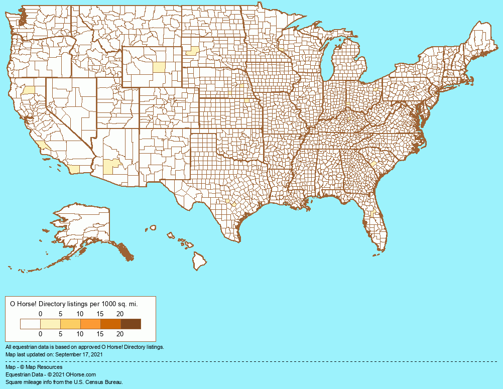 United States Equine Vet Supplies Population Map - O Horse!